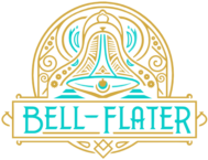 Bell-Flater logo - A Art Nuevo bell over the Bell-Flater name